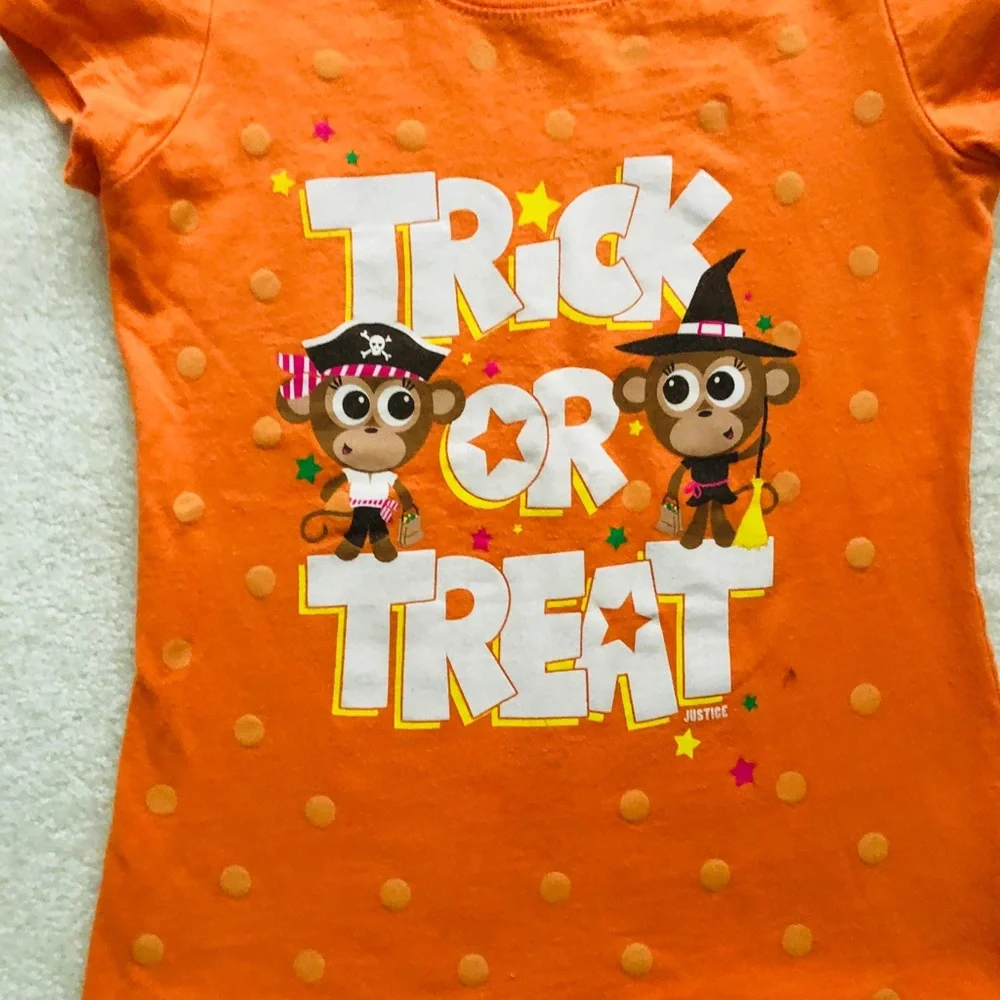 Justice Girls Halloween Shirt Size 5